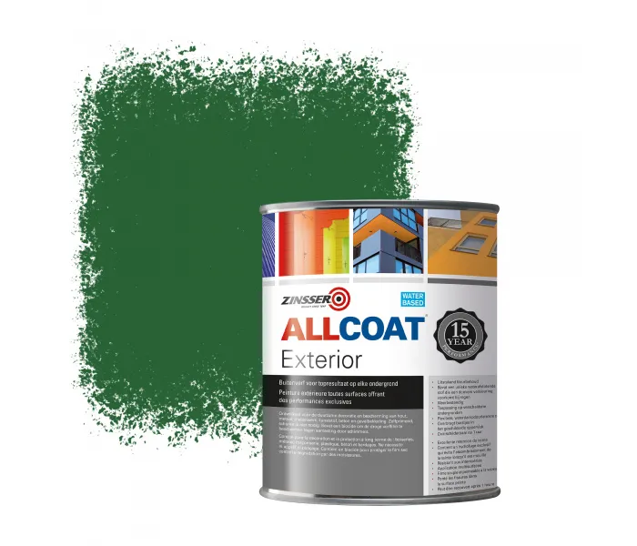 Zinsser Allcoat Pintura Exterior para Paredes RAL 6002 Verde hoja - 1 litro